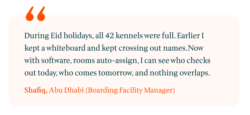 Boarding Testimonial